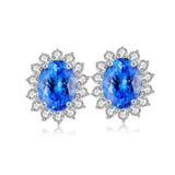 S925 Silver Cultured Cobalt Spinel Earrings W 2.89ct