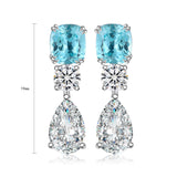S925 Sterling silver cultured Paraiba Earrings A 2.51ct