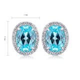 S925 Sterling silver cultured Paraiba earrings A 2.74ct