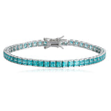 S925 silver culured colored sapphire bracelet (Ch03105-10)