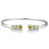 S925 silver cultured colored sapphire bracelet A (B20375)