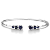 S925 silver cultured colored sapphire bracelet A (B20375)