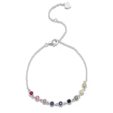 S925 Silver Cultured Colored Sapphire Bracelet A (B20331)