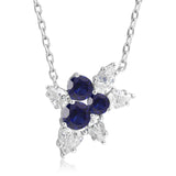 S925 Silver-Cultivated Sapphire Necklace A (JSABN052Y)