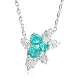 S925 silver cultivated Paraiba Necklace A (JN052Y)