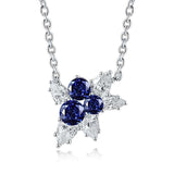 S925 Silver Cultivated Sapphire Necklace W (JSABN052Y)